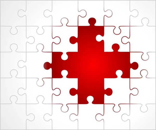 Vector puzzel met 3D-cirkeldiagram vector achtergrond. EPS 10. — Stockvector