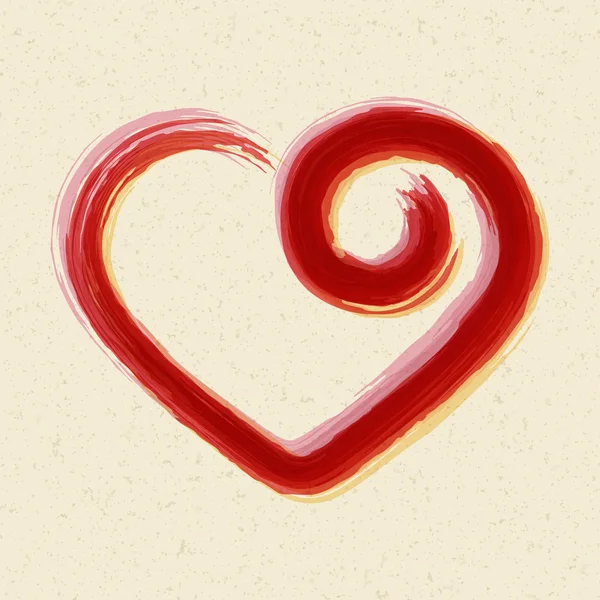 Painted brush heart shape vector illustration. Eps 10. — Stock Vector