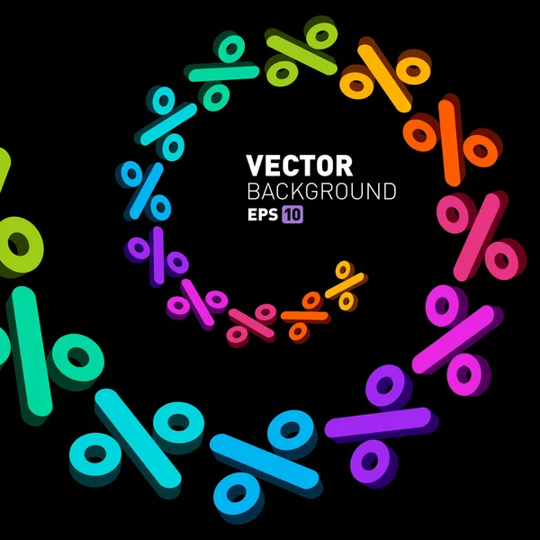 Resumen colorido 3d por ciento vector de fondo — Vector de stock
