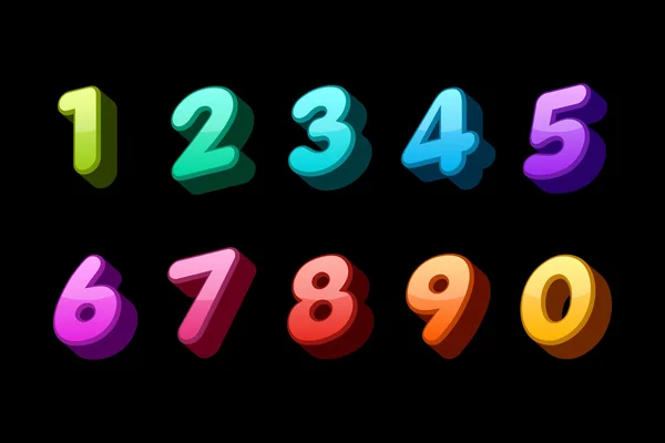 Conjunto de números coloridos 3d — Archivo Imágenes Vectoriales