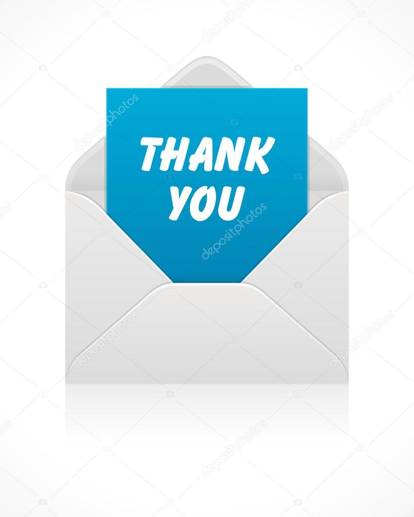 Open mail icon with thank you message . Vector illustration Eps 10.
