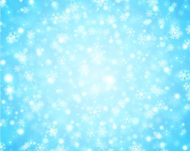 Noel arka plan kar taneleri ve ışık