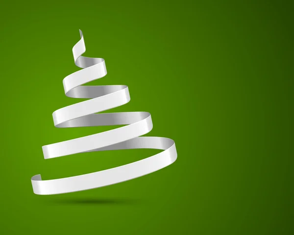 Árbol de Navidad de cinta de siver — Vector de stock