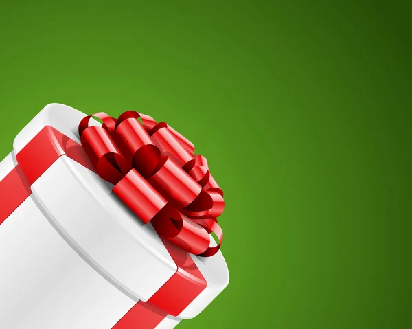 Presentförpackning med rosett. julkort eller inbjudan. — Stock vektor