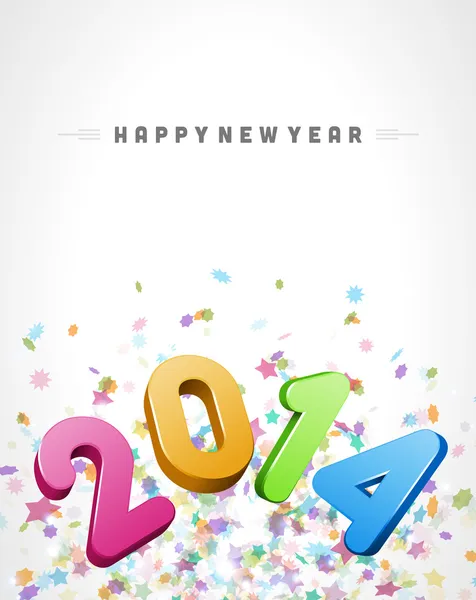 Felice anno nuovo 2014 Messaggio — Vettoriale Stock