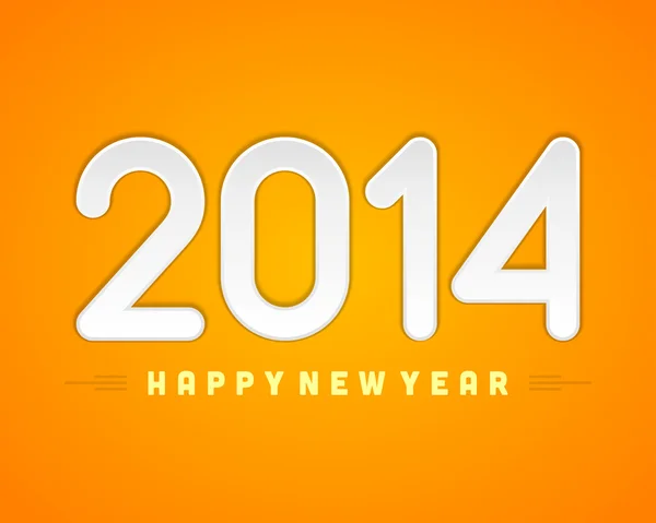 Felice anno nuovo 2014 messaggio arancione — Vettoriale Stock