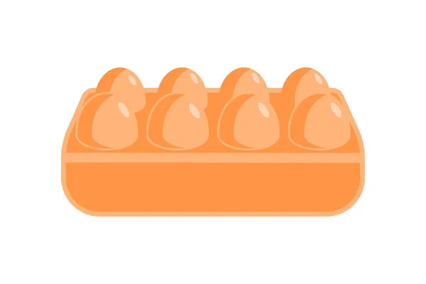 Emballage d'œufs bio boîte isométrique icône vectorielle illustration. Paquet de produits de ferme protéinés non cuits — Image vectorielle
