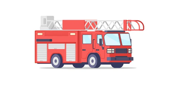 Transporte de motor de rescate de camiones de bomberos para ilustración de vectores isométricos de emergencia de bomberos — Vector de stock