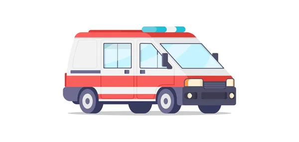 Ambulancia coche de emergencia con rayas rojas sirena de alarma vector isométrico ilustración — Vector de stock