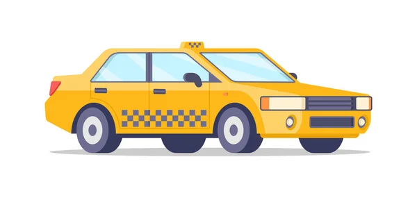 Tradicional amarillo ornamental taxi coche isométrico vector transporte comercial de pasajeros — Vector de stock