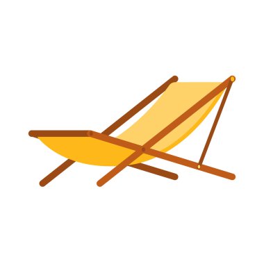 Sarı doku şezlongu ya da hamak sandalyesi açık havada güneşlenme izometrik.