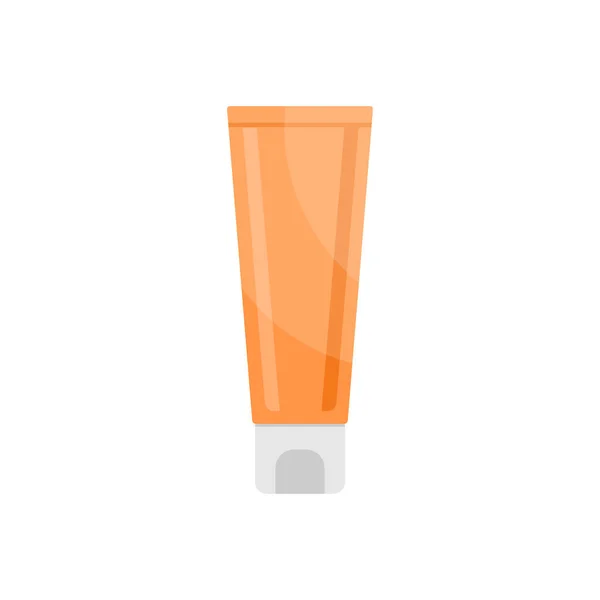 Zubní pasta kosmetická krém trubice s víkem vektor plochý plastový kontejner s kosmetickým produktem — Stockový vektor