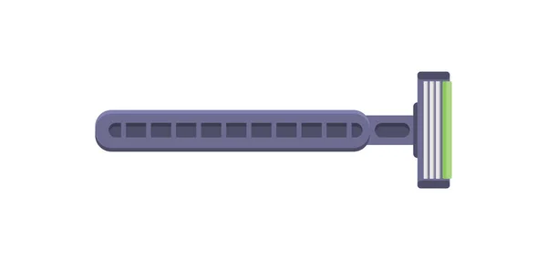 날카로운 날을 가진 남성 면도날 과 벡터 평면 삽화를 다루는 것. 처리 할 수있는 샤워기 — 스톡 벡터