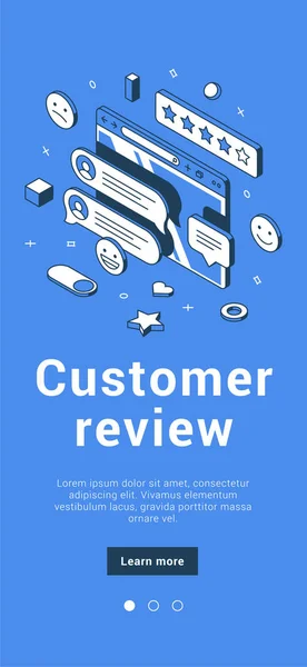 Customer review cyberspace service choice quality evaluation followers komentarz aplikacja mobilna — Wektor stockowy