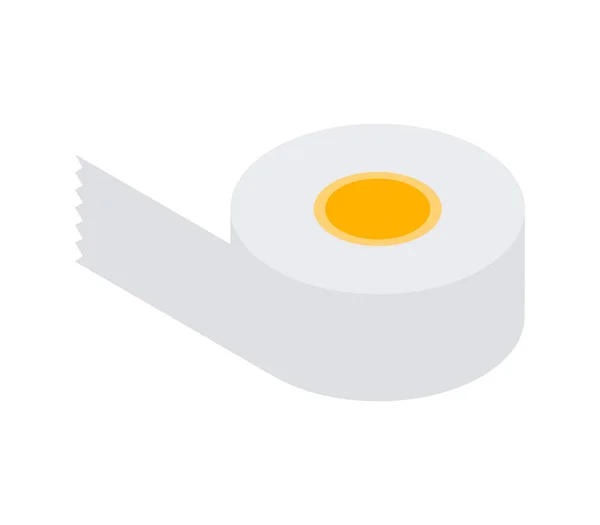 Ruban de reçu blanc, rouleau de papier hygiénique, illustration vectorielle isométrique de serviette de cuisine — Image vectorielle