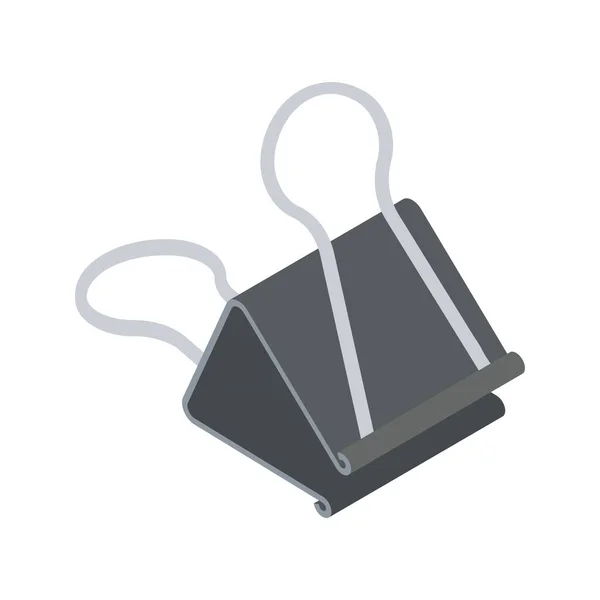 Black binder clip for paper documents fixing isometric vector illustration Royalty Free Stock Vectors