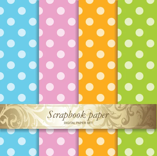 Colorful Backgrounds set - Scrapbook paper — Wektor stockowy