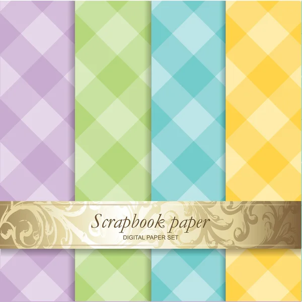 Färgstarka bakgrunder set - scrapbook papper — Stock vektor