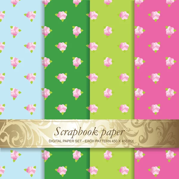 Färgstarka bakgrunder set - scrapbook papper — Stock vektor