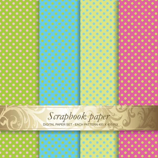 Färgstarka bakgrunder set - scrapbook papper — Stock vektor