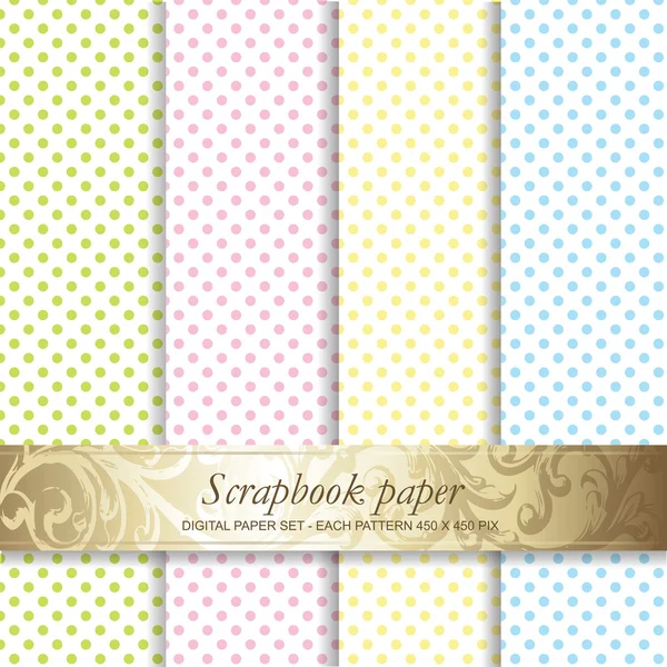 Färgstarka bakgrunder set - scrapbook papper — Stock vektor