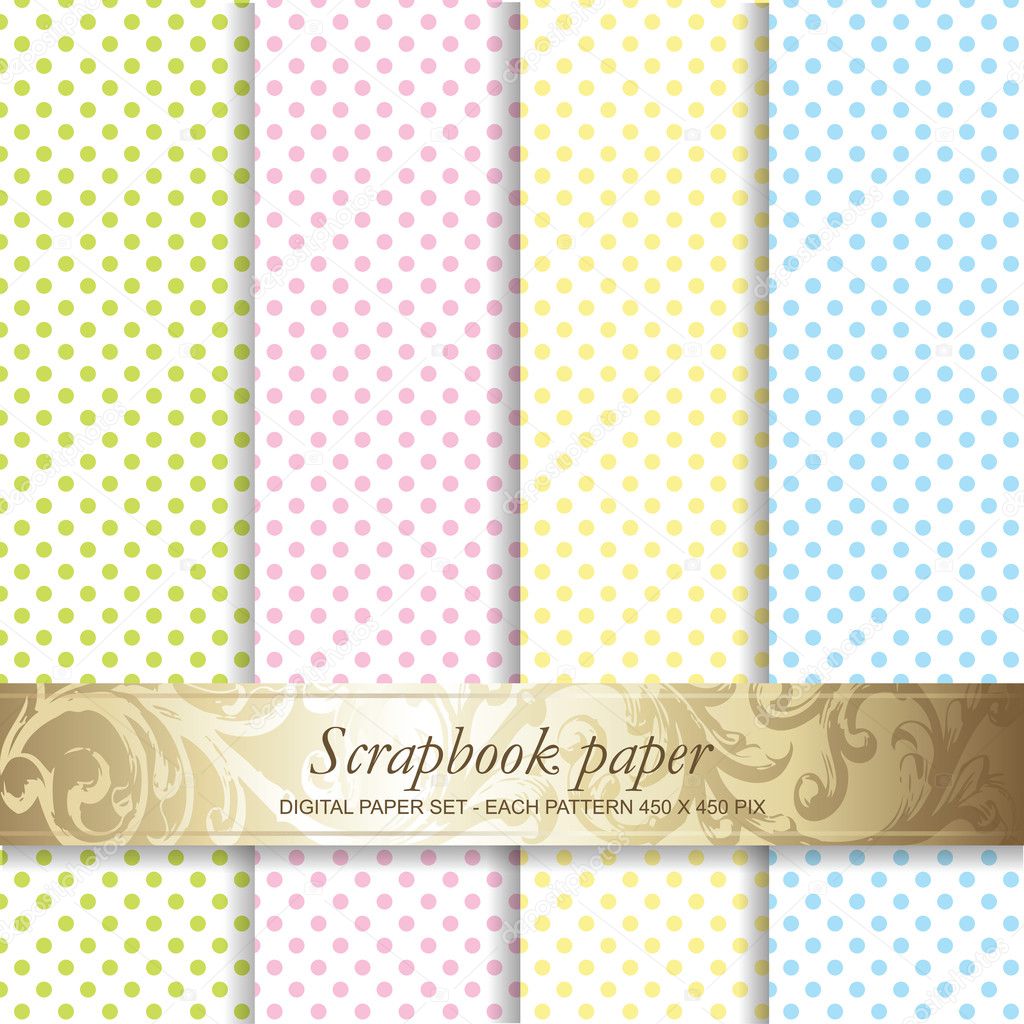 Colorful Backgrounds set - Scrapbook paper