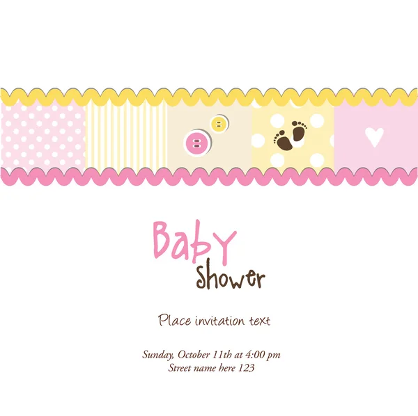 Baby shower uitnodiging met kopie ruimte — Stockvector