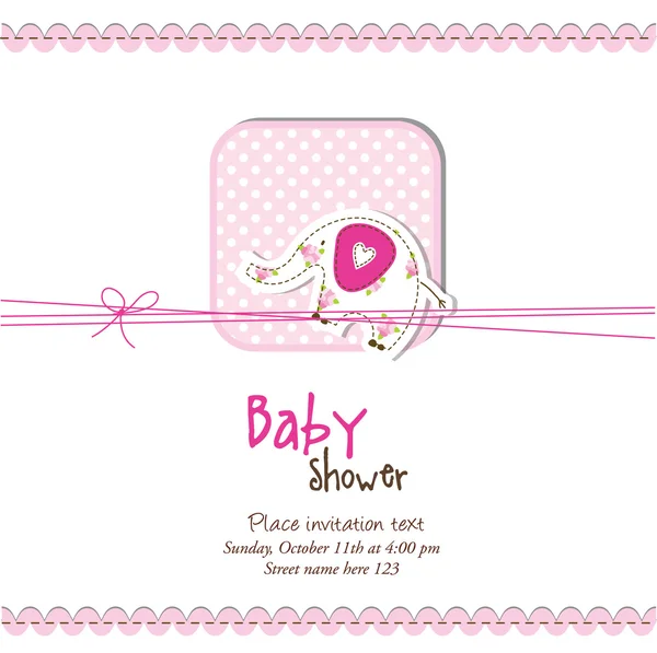 Baby shower inbjudan med kopia utrymme — Stock vektor
