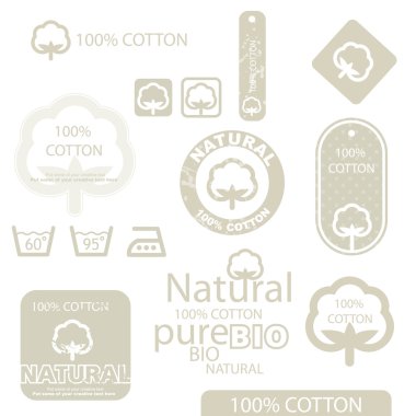 Cotton labels clipart