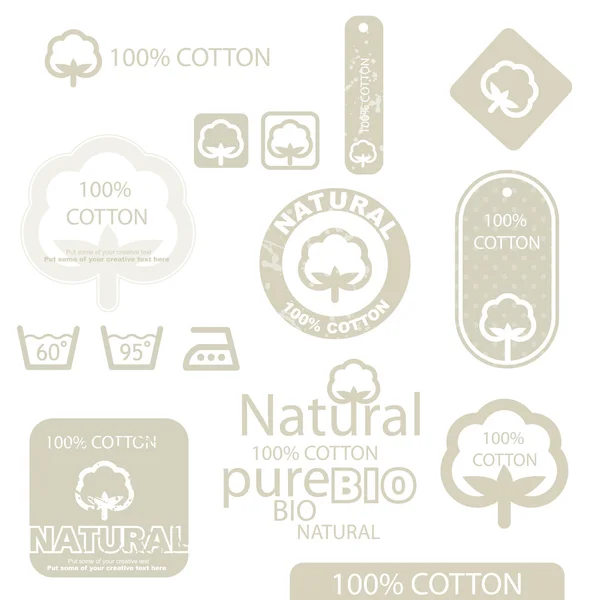 Cotton labels — Stock Vector