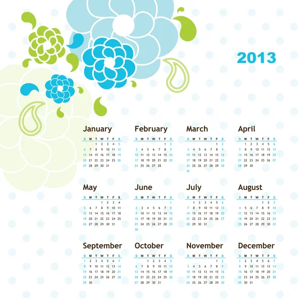 新年のカレンダー 2013 — ストックベクタ