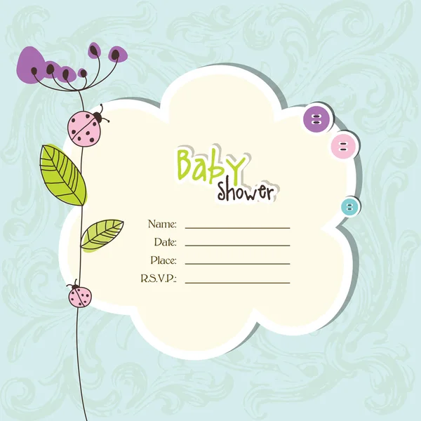 Baby shower kort — Stock vektor