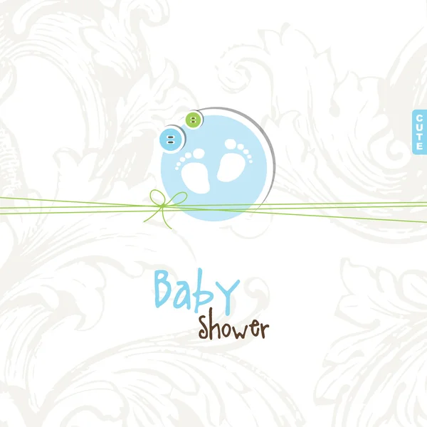 Bebek duş kart kopya alanı ile — Stok Vektör