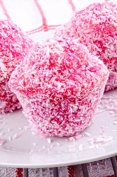 Buns rolled in strawberry jelly — Stock Photo, Image