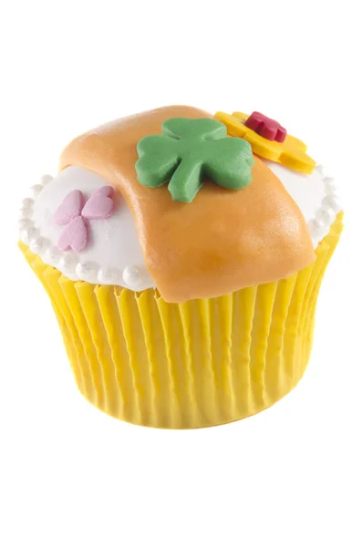 Irländska st patrick vanilj cupcake — Stockfoto