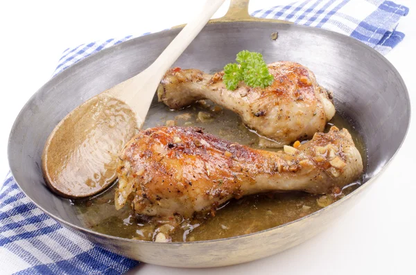 Chicken thighs with parsley — Stock Photo, Image