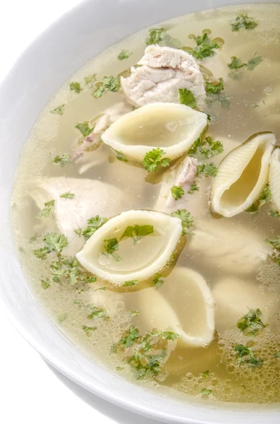 Sup ayam dengan mie — Stok Foto