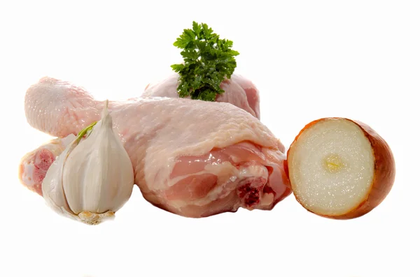 Podudzie kurczaka z cebulą — Zdjęcie stockowe