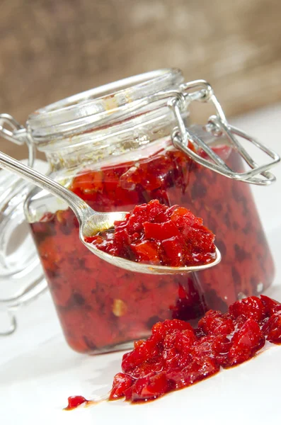 Grond paprika met pompoen zaadolie — Stockfoto