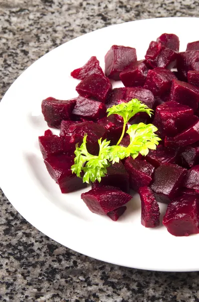 Diced beetroot with parsley — Stock Photo, Image