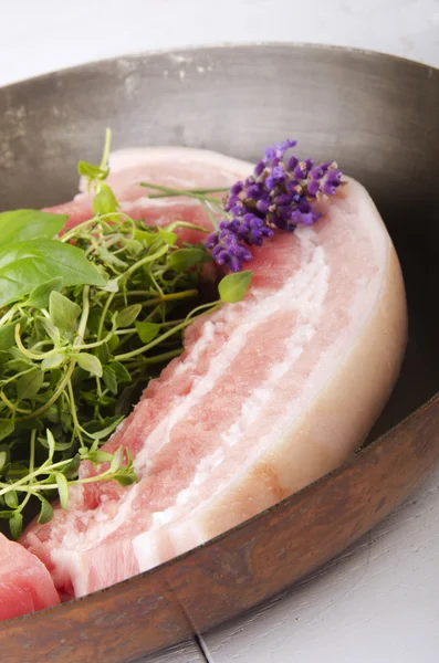 Carne crua de porco barriga — Fotografia de Stock