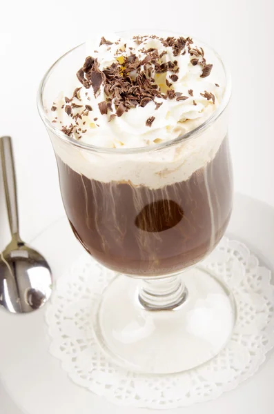 Milk coffee in a glass cup — Stock Photo, Image