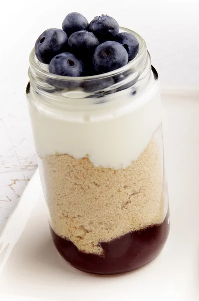 Dessert with blueberries — Stock Photo, Image