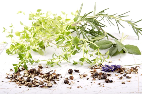 Herb mixture on bright background — Stock Photo, Image