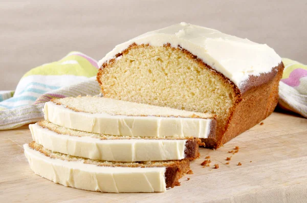 Pastel de pan con helado de queso crema — Foto de Stock