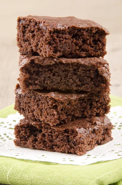 Home made brownie on a napkin — Stock Photo, Image