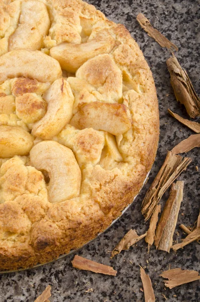 Ciasto świeżo pieczone jabłko, cynamon — Zdjęcie stockowe