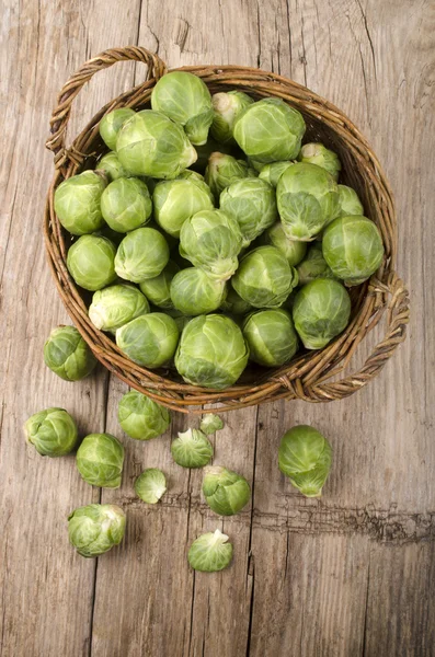 Brussel sprout in a basket — Stock Photo, Image