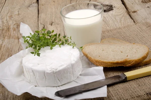 Camembert brie francês com tomilho — Fotografia de Stock