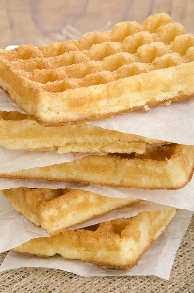 Warm waffle on some kitchen paper — Stock Photo, Image